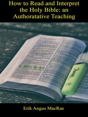 cover image of How to Read and Interpret the Holy Bible